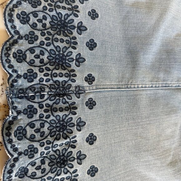 Adorable Talbots Denim Skirt with Ruffled Hem - Picture 4 of 5